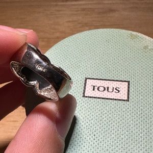 TOUS Sterlling Silver Ring for Women with Black Onyx Bear